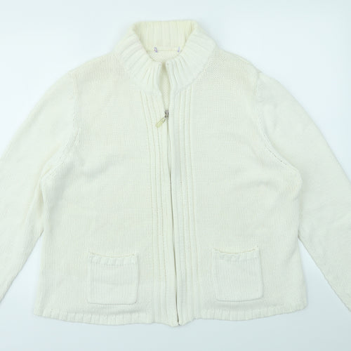 Papaya Womens Ivory   Full Zip Jumper Size 22