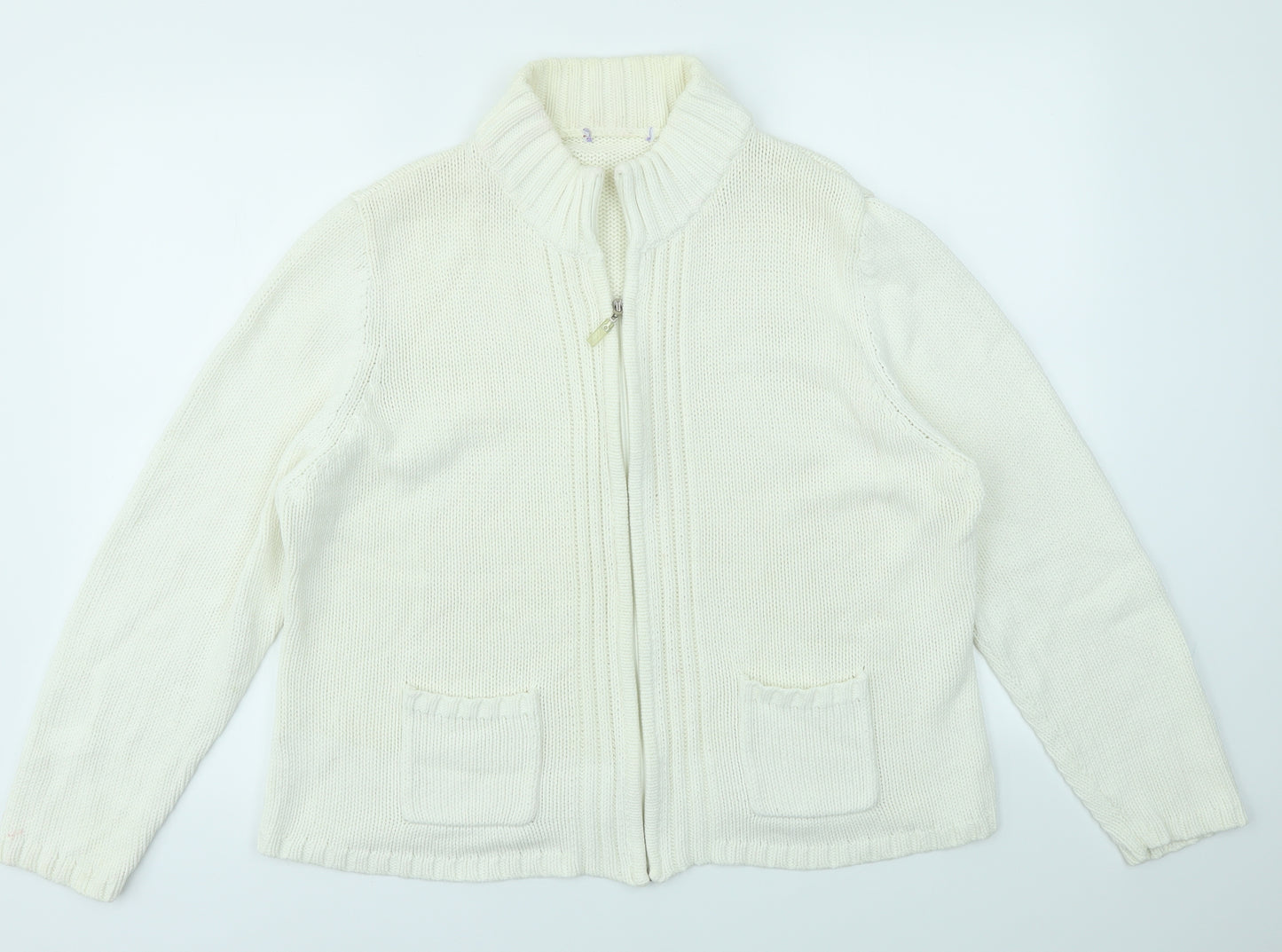 Papaya Womens Ivory   Full Zip Jumper Size 22