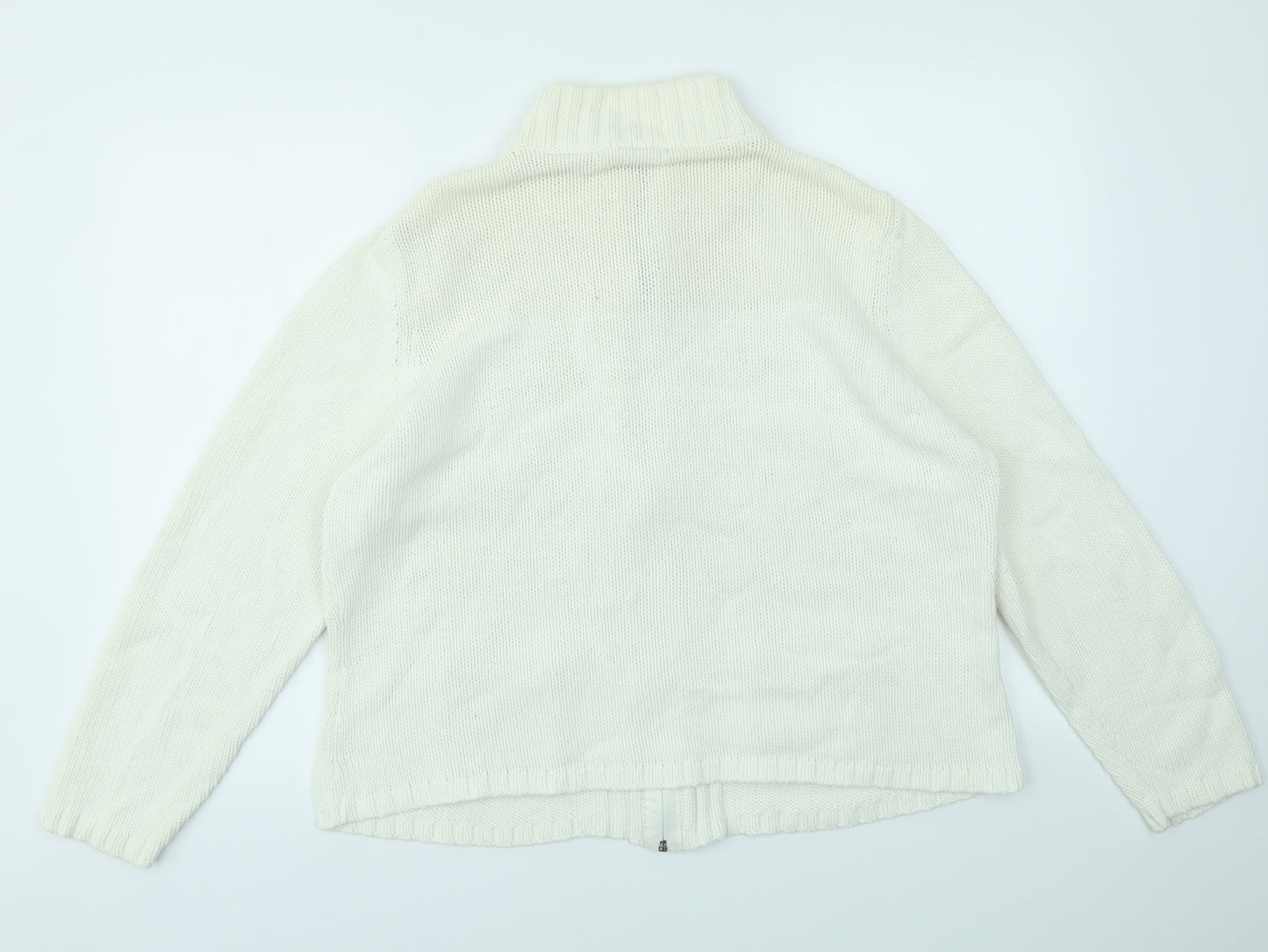 Papaya Womens Ivory   Full Zip Jumper Size 22
