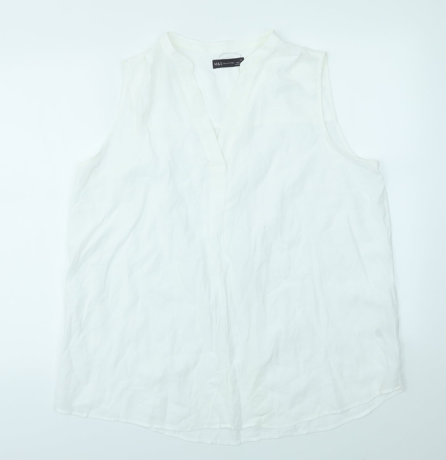 M&S Womens White   Basic Blouse Size 18