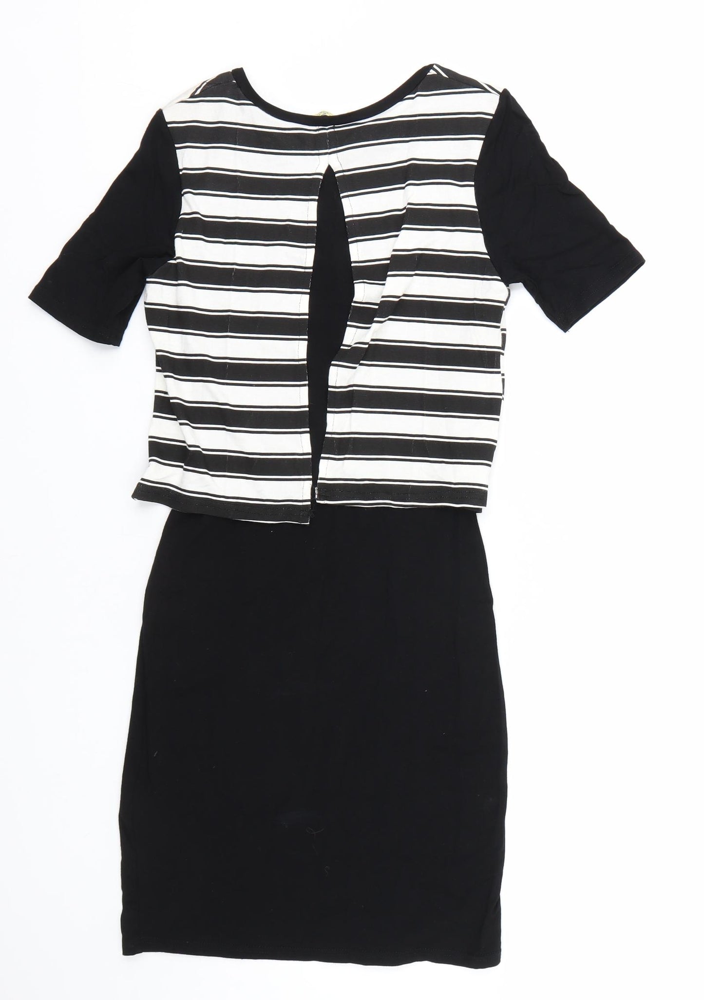 Innocence Womens Black Striped  T-Shirt Dress  Size 8