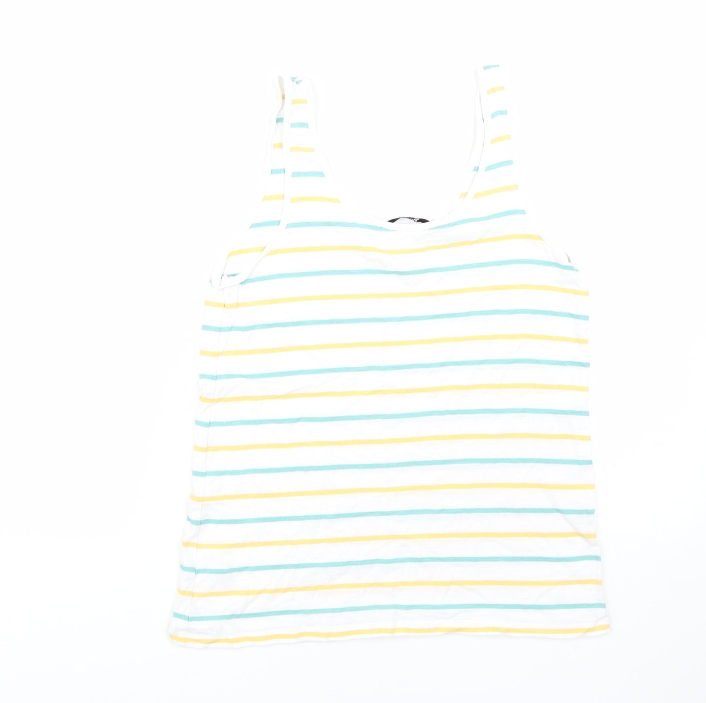TU Womens White Striped  Basic Tank Size 8