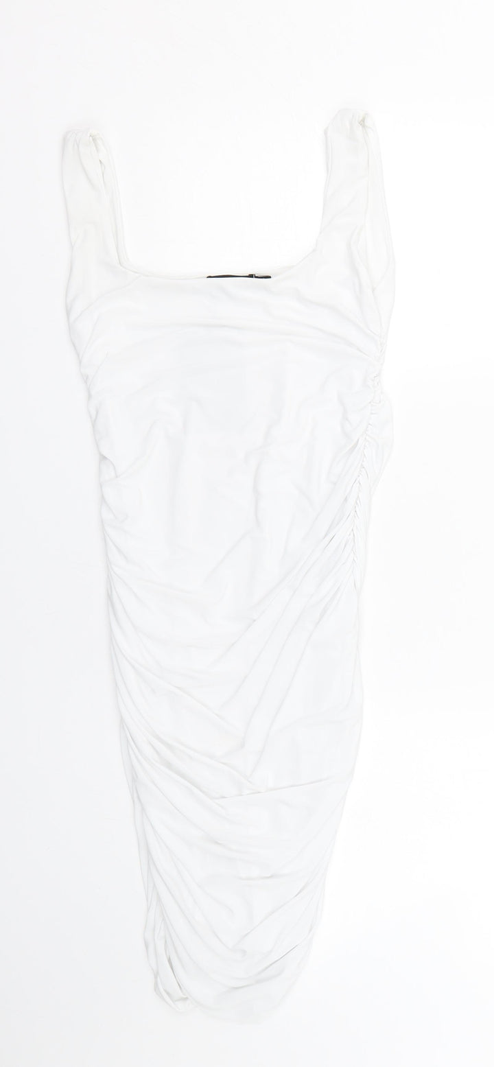 PRETTYLITTLETHING Womens White   Tank Dress  Size 8