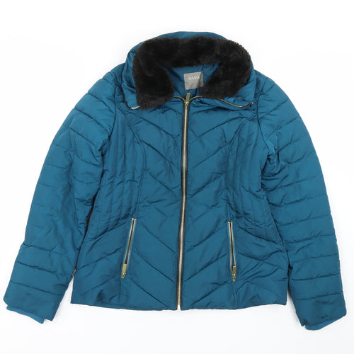 Oasis Womens Blue   Overcoat Coat Size S