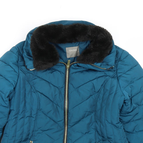 Oasis Womens Blue   Overcoat Coat Size S