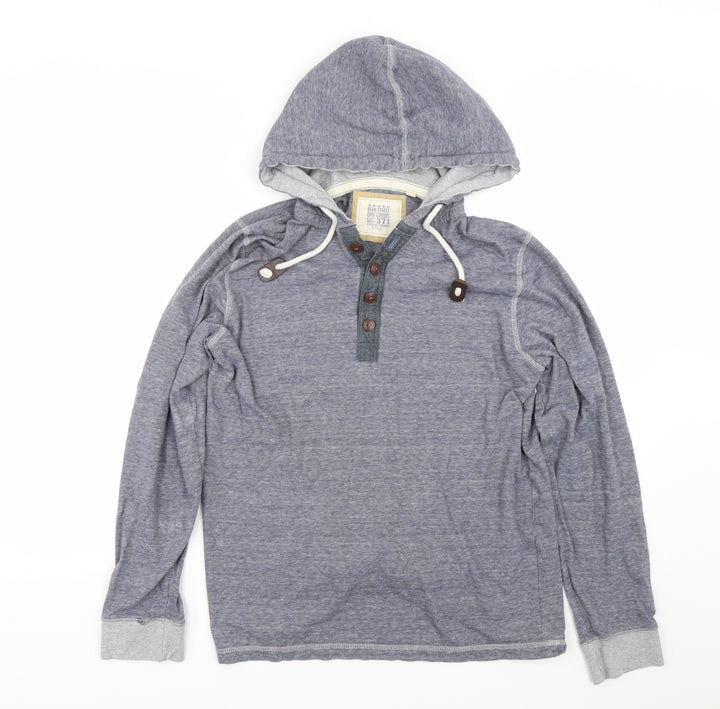 George Womens Blue Striped  Pullover Hoodie Size S