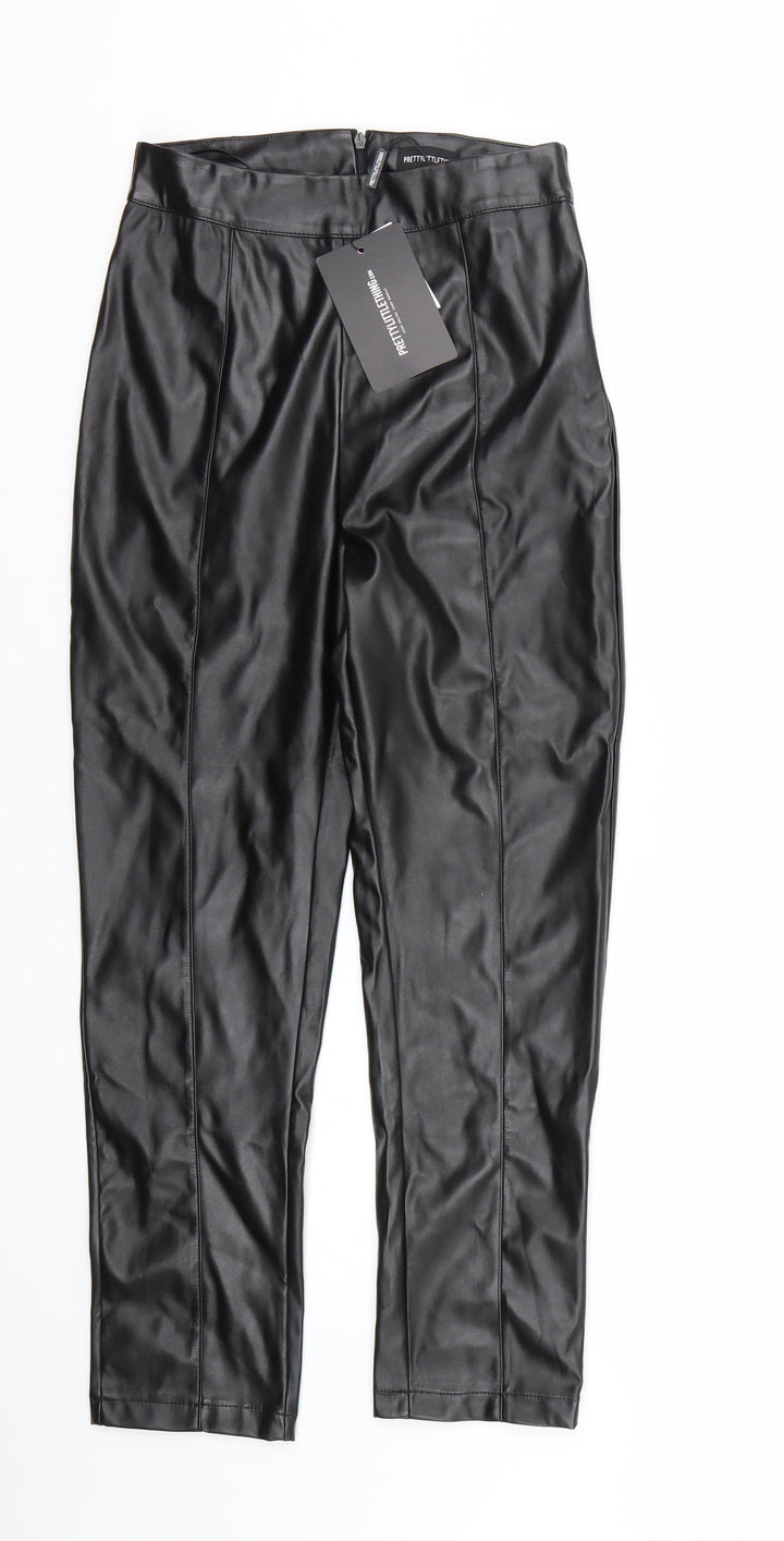 PRETTYLITTLETHING Womens Black   Trousers  Size 4 L23 in
