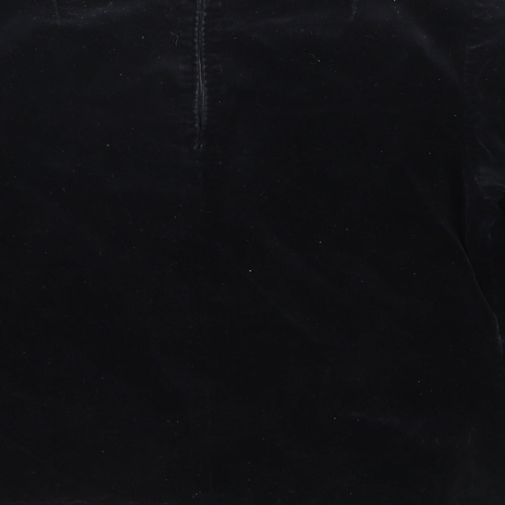 Preworn Womens Black  Velour Cropped T-Shirt Size S
