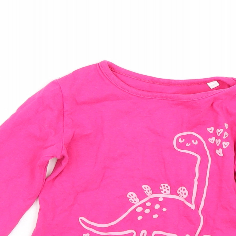 Bluezoo Baby Pink   Basic T-Shirt Size 12-18 Months  - Dinosaur