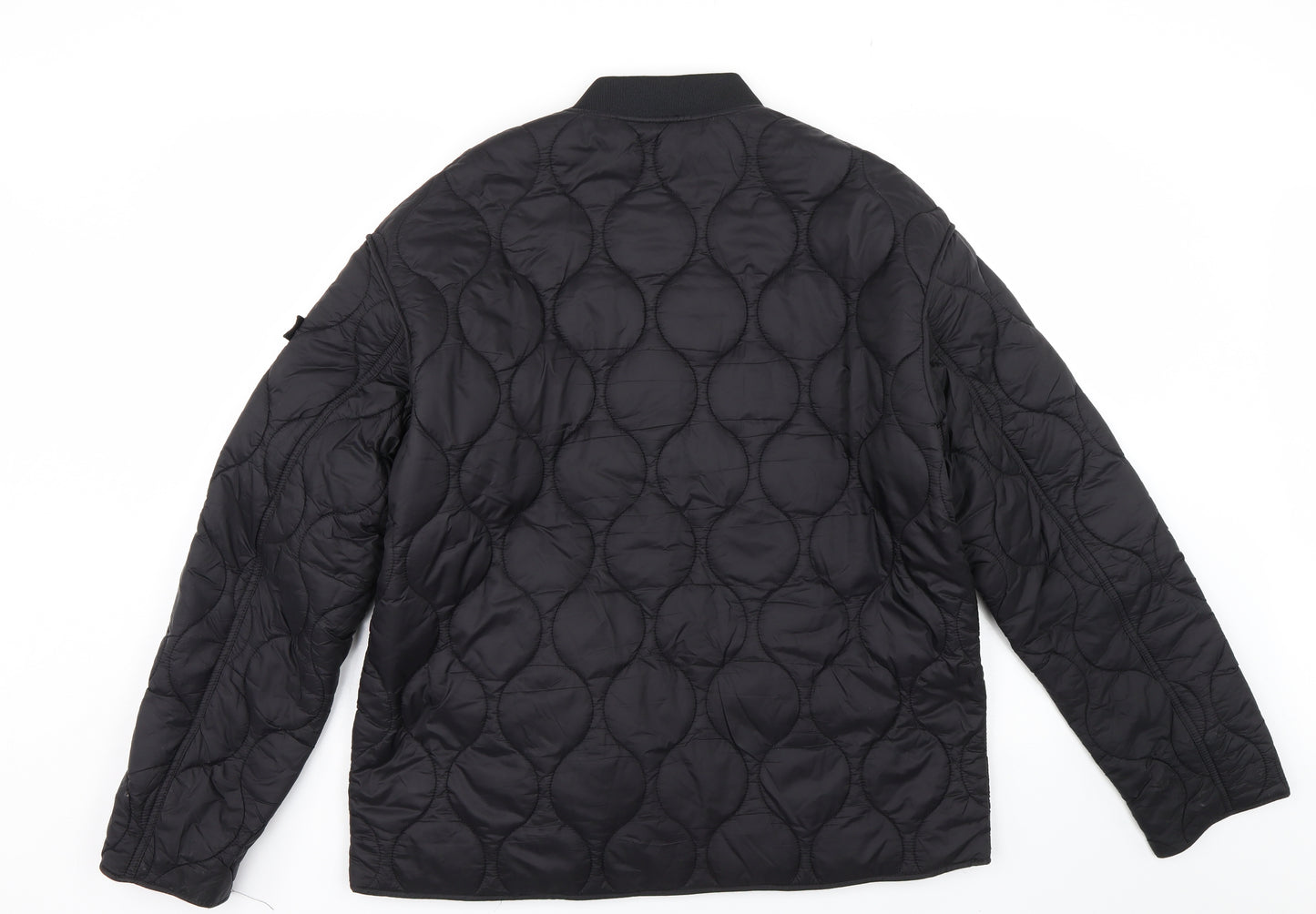 Zara Mens Black Geometric  Jacket Coat Size XL