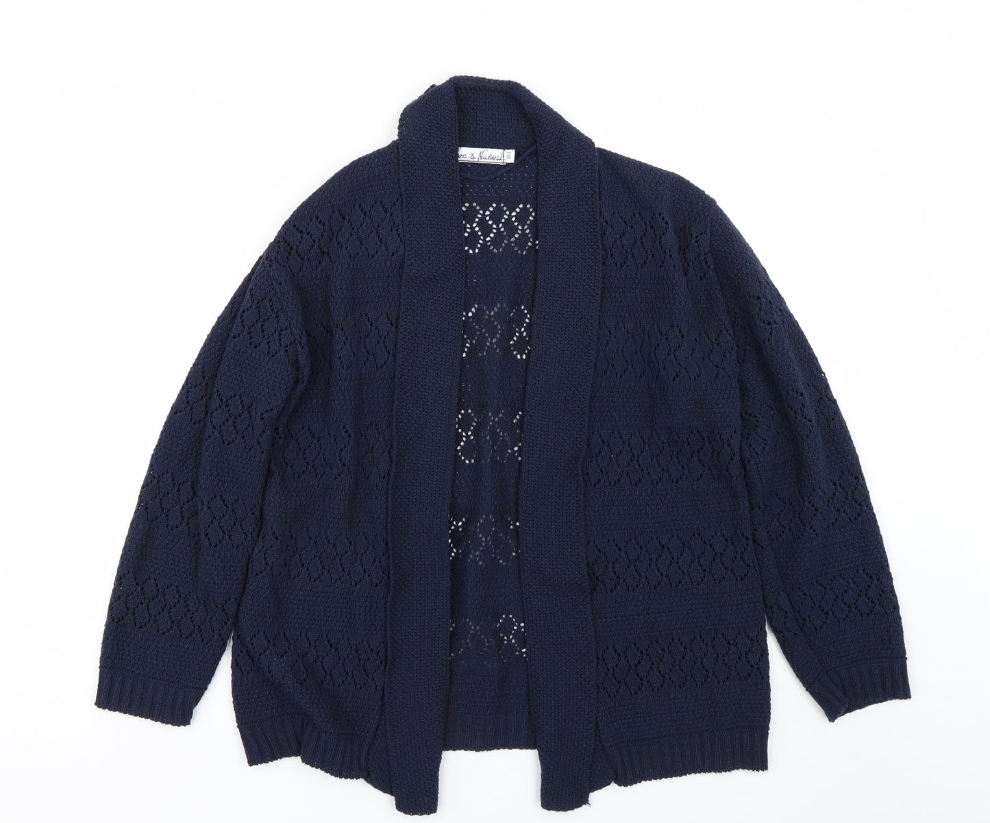 Pure & Natural Womens Blue   Cardigan Jumper Size L