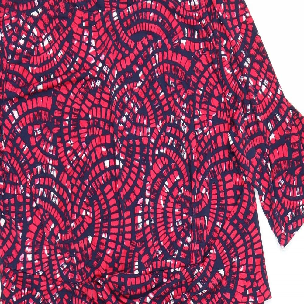 Kaleidoscope Womens Red Geometric  T-Shirt Dress  Size 18