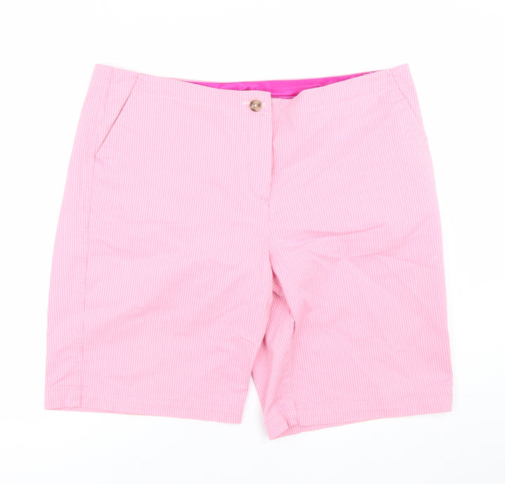 Preworn Womens Pink Striped Bermuda Shorts Size 40