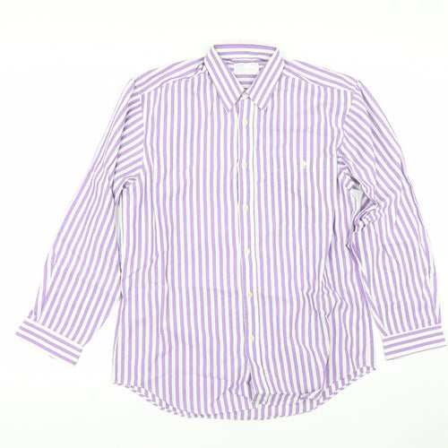 BHS Mens Purple Striped   Dress Shirt Size 15