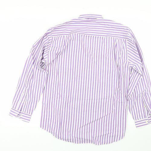 BHS Mens Purple Striped   Dress Shirt Size 15