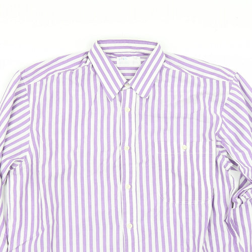 BHS Mens Purple Striped   Dress Shirt Size 15