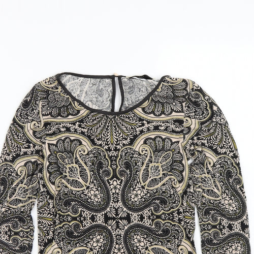 Oasis Womens Brown Paisley  Basic T-Shirt Size XS
