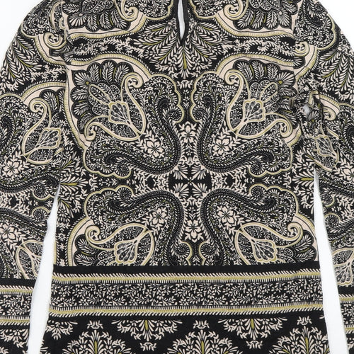Oasis Womens Brown Paisley  Basic T-Shirt Size XS
