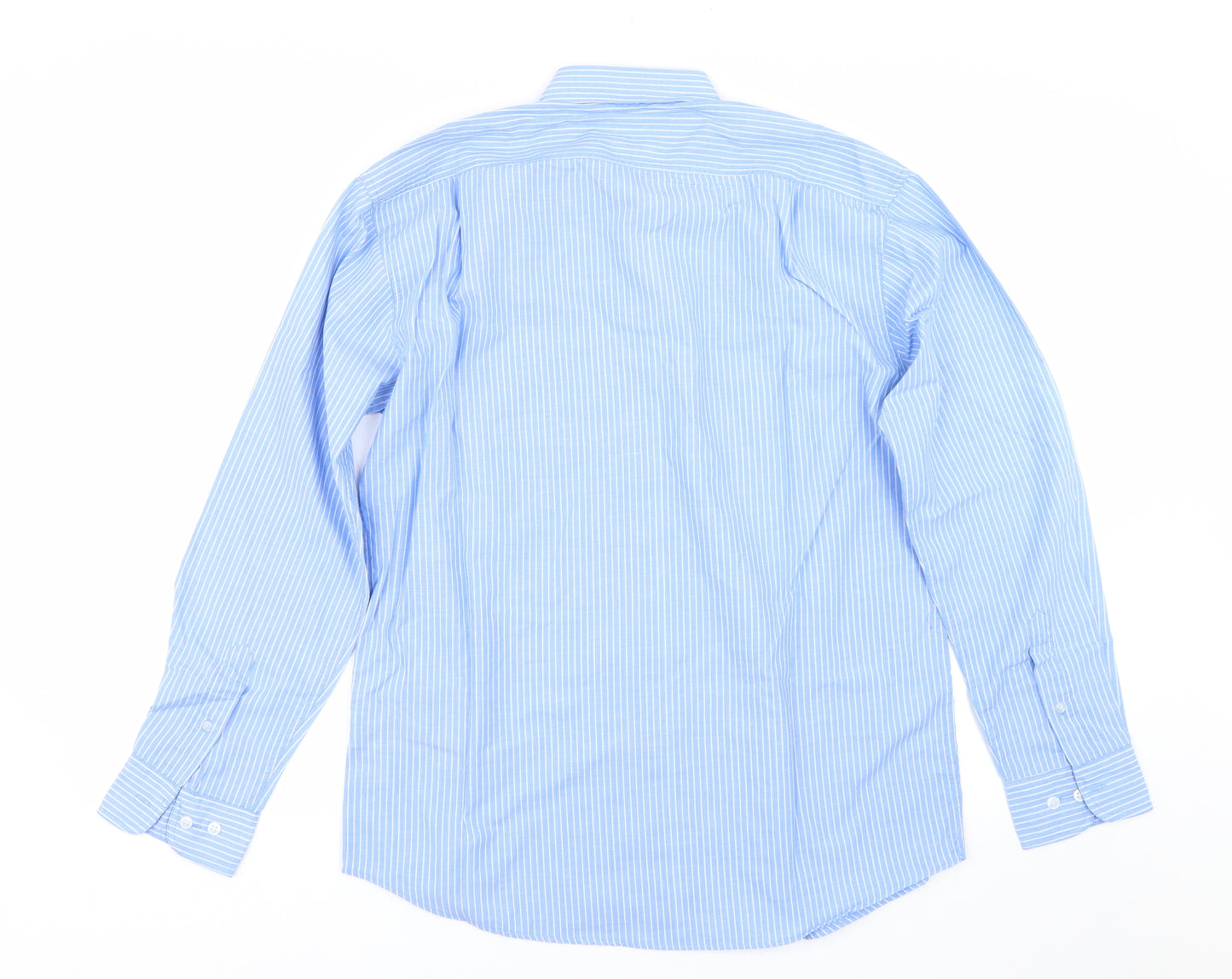 Lord Anthony Mens Blue Striped   Dress Shirt Size 15.5