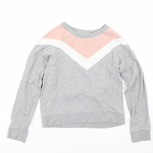 TU Girls Grey Striped  Pullover Sweatshirt Size 12 Years