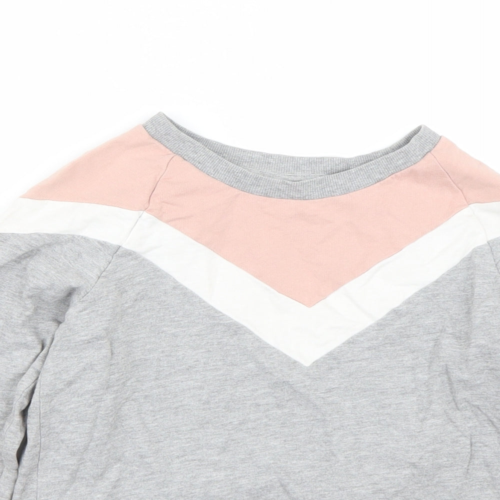 TU Girls Grey Striped  Pullover Sweatshirt Size 12 Years