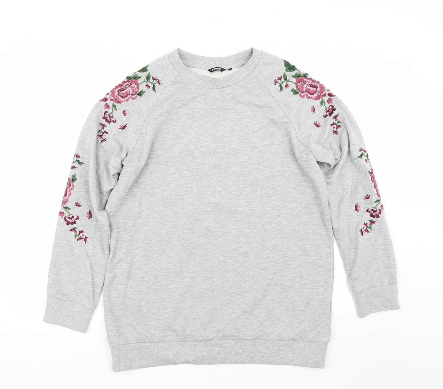Golddigga Womens Grey Floral  Pullover Sweatshirt Size 14