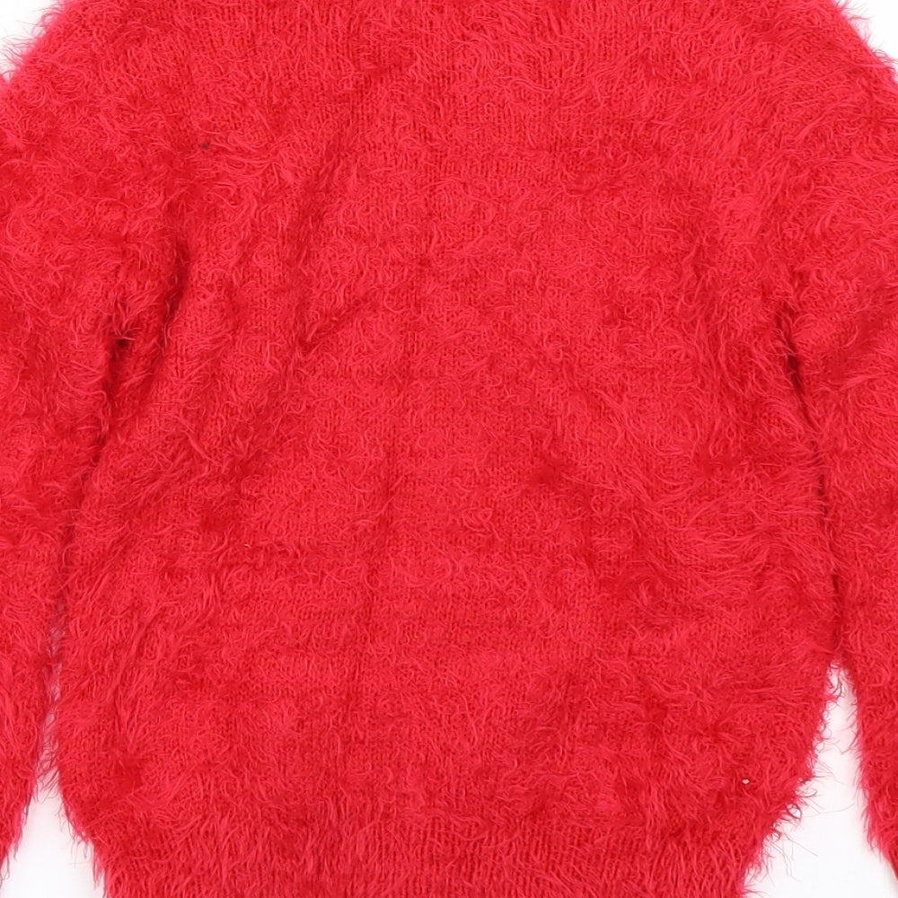 George Girls Red   Pullover Jumper Size 4-5 Years  - Christmas