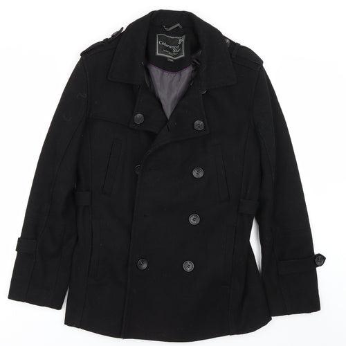 Cedar Wood State Womens Black   Trench Coat Coat Size S