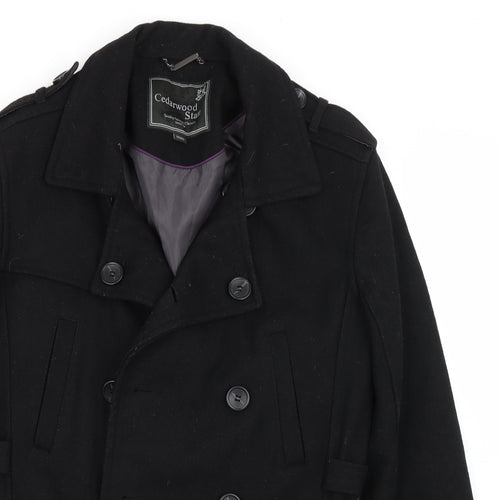 Cedar Wood State Womens Black   Trench Coat Coat Size S