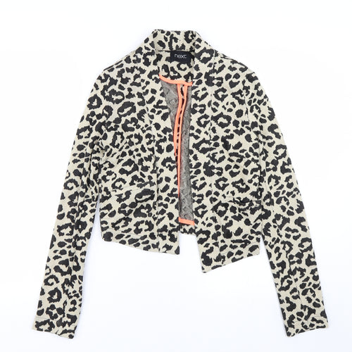 NEXT Womens Beige Animal Print  Cardigan Jumper Size S