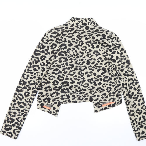 NEXT Womens Beige Animal Print  Cardigan Jumper Size S