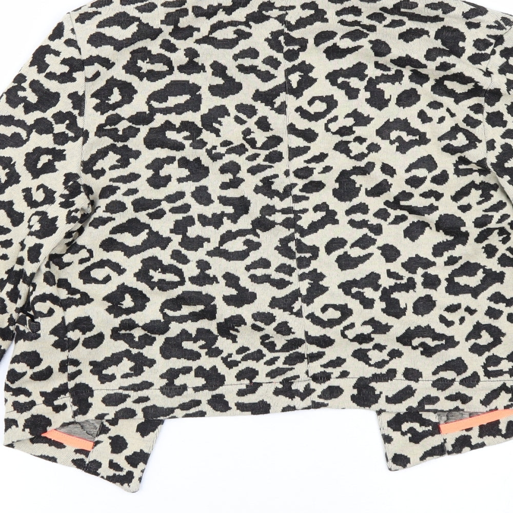 NEXT Womens Beige Animal Print  Cardigan Jumper Size S