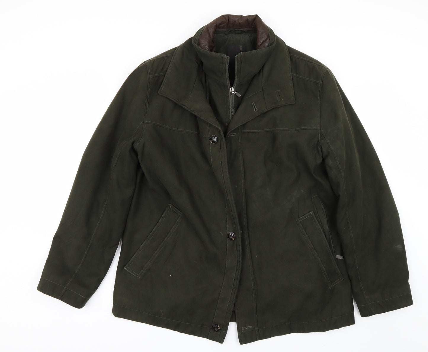 Jupiter Mens Green   Overcoat Coat Size S