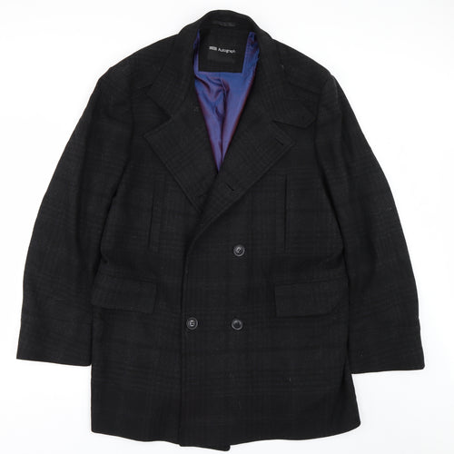M&S Mens Black   Trench Coat Coat Size XL