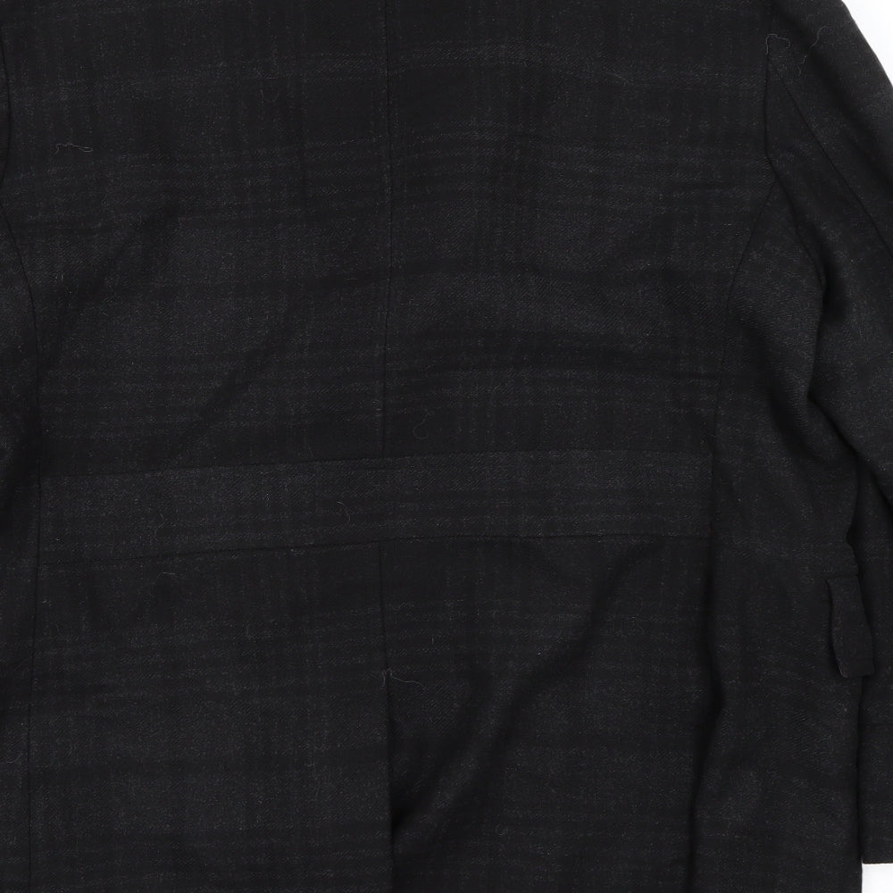 M&S Mens Black   Trench Coat Coat Size XL