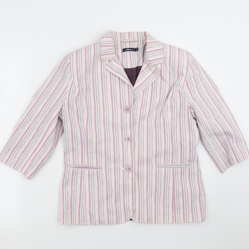 DASH Womens Pink Striped  Jacket Blazer Size 10