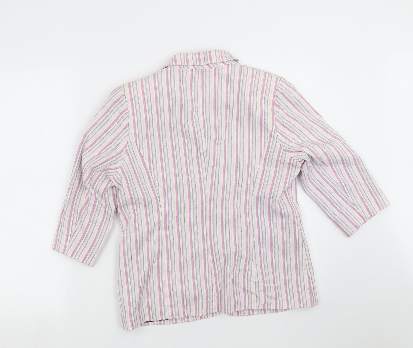 DASH Womens Pink Striped  Jacket Blazer Size 10