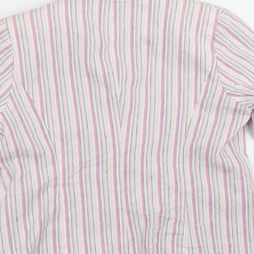 DASH Womens Pink Striped  Jacket Blazer Size 10