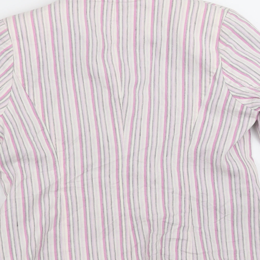 DASH Womens Pink Striped  Jacket Blazer Size 10