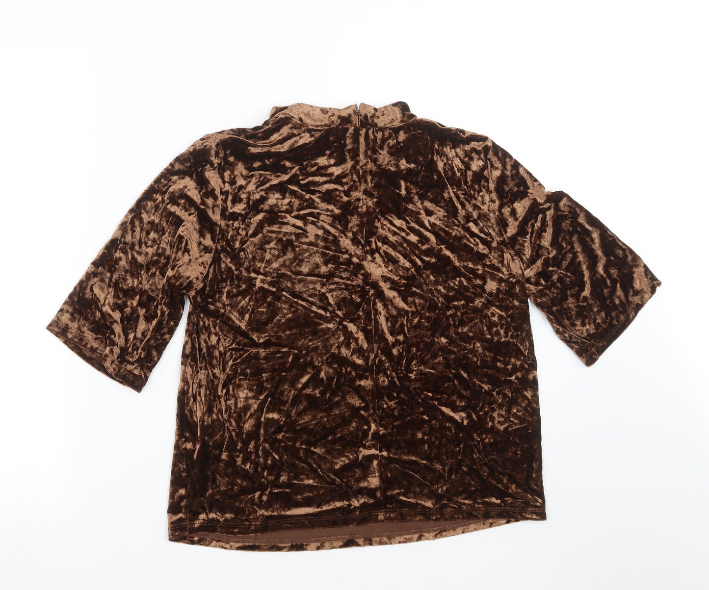 VERO MODA Womens Brown   Basic T-Shirt Size M  - Choker style neck