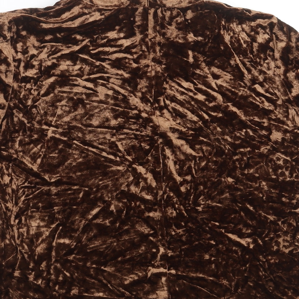 VERO MODA Womens Brown   Basic T-Shirt Size M  - Choker style neck