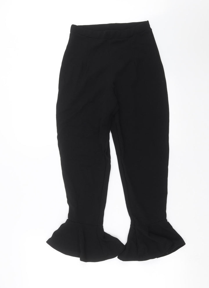 PRETTYLITTLETHING Womens Black   Trousers  Size 8 L25 in