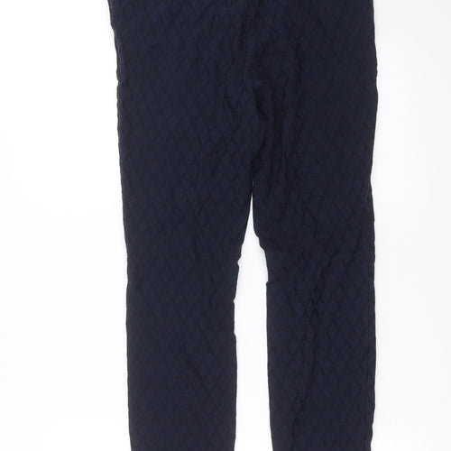 TU Womens Blue Geometric  Trousers  Size 10 L27 in