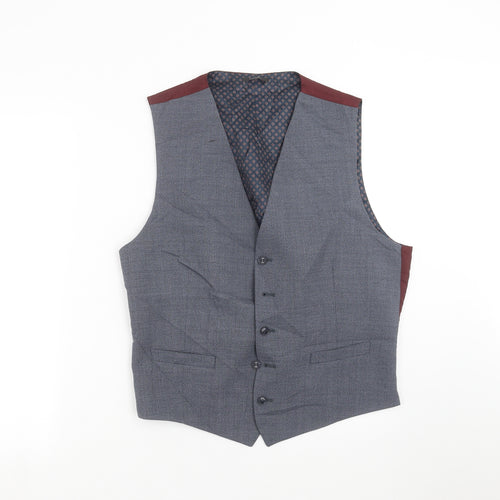 Marks and Spencer Mens Blue   Jacket Suit Waistcoat Size L