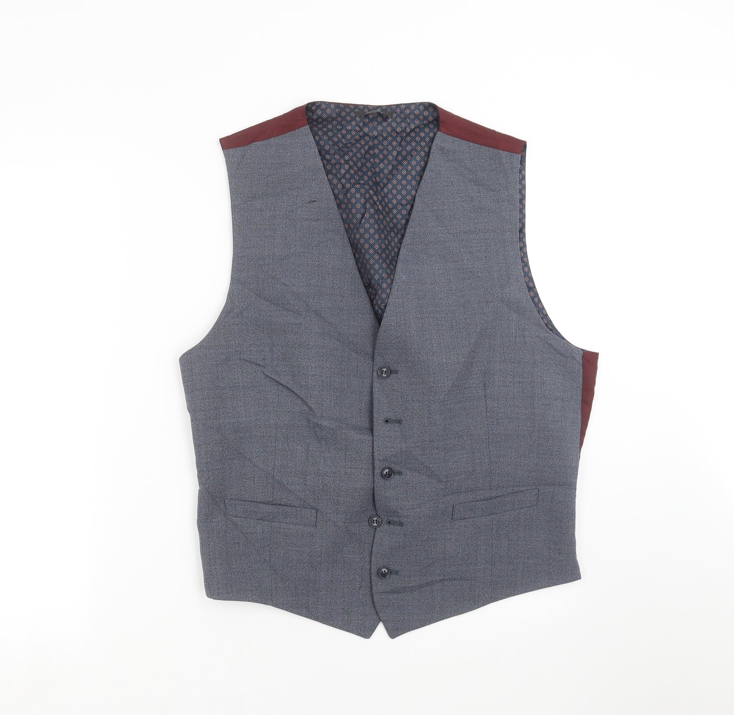 Marks and Spencer Mens Blue   Jacket Suit Waistcoat Size L
