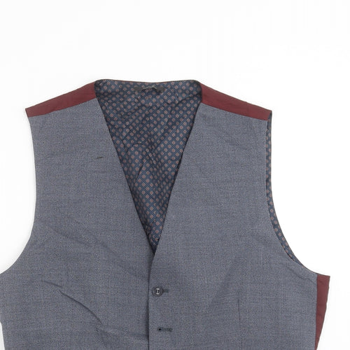 Marks and Spencer Mens Blue   Jacket Suit Waistcoat Size L