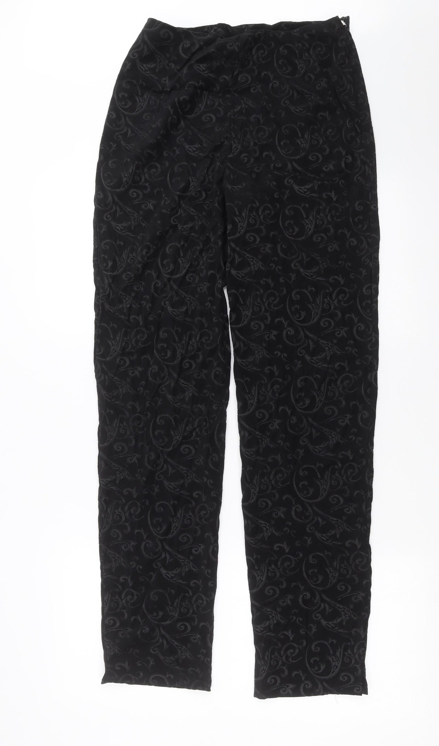 NEXT Womens Black Geometric  Trousers  Size 12 L31 in