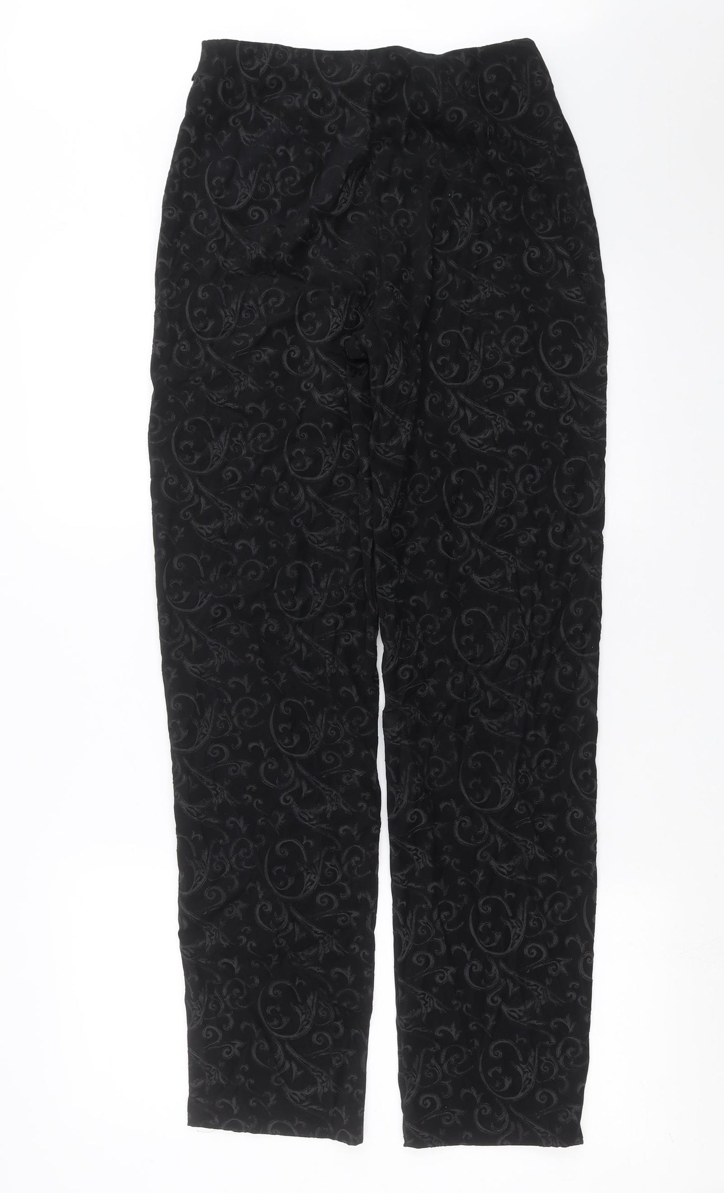 NEXT Womens Black Geometric  Trousers  Size 12 L31 in