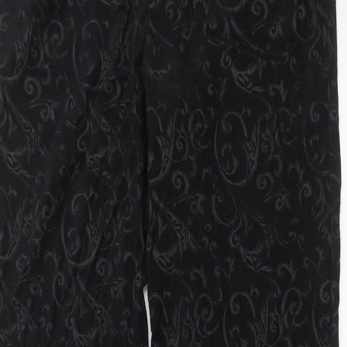 NEXT Womens Black Geometric  Trousers  Size 12 L31 in