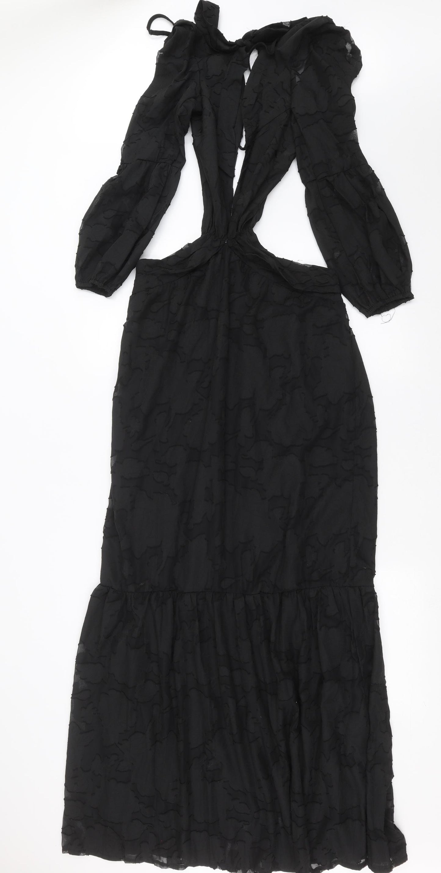 Nasty Gal Womens Black Floral  Maxi  Size 10  - cut out